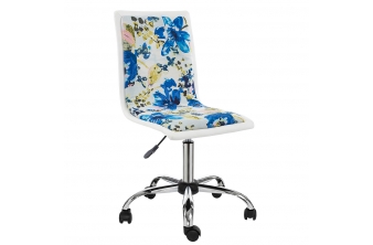 Компьютерное кресло Mis white / flowers fabric