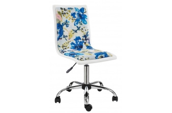 Компьютерное кресло Mis white / flowers fabric