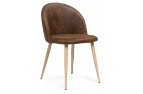 Стул на металлокаркасе Aldo dark brown / wood