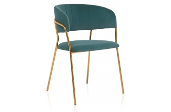 Стул на металлокаркасе Kamelia green / gold