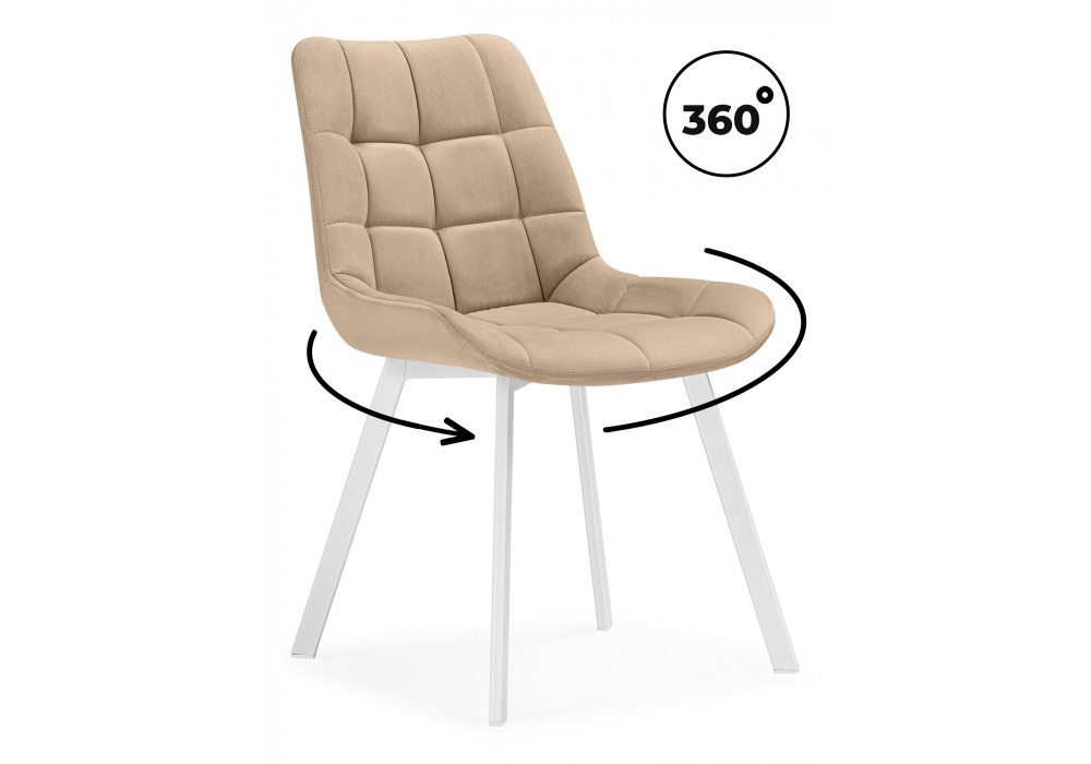 Стулья на металлокаркасе Челси 360 бежевый (ZD 210) / белый