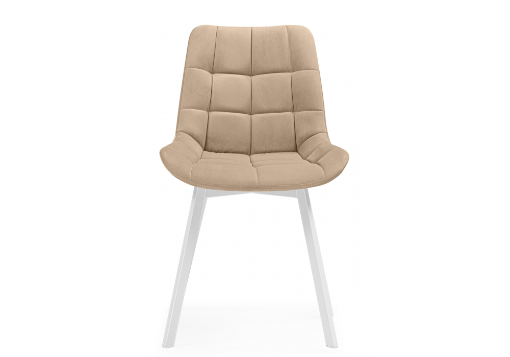 Стулья на металлокаркасе Челси 360 бежевый (ZD 210) / белый