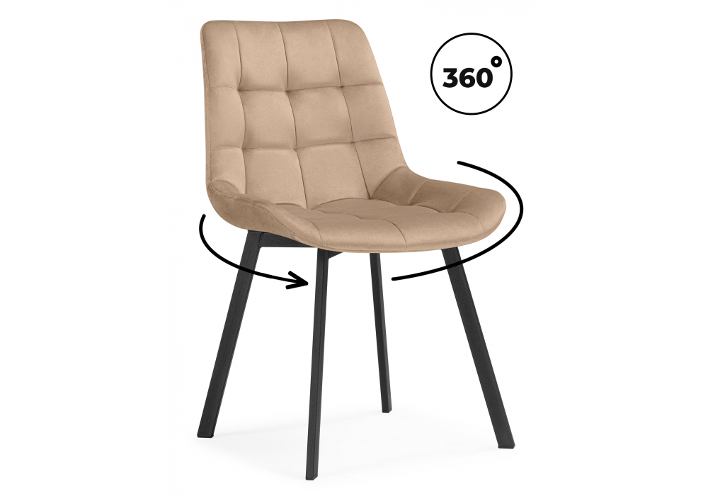 Стулья на металлокаркасе Челси 360 бежевый (ZD 210) / черный