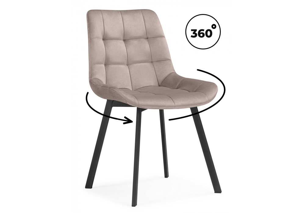 Стулья на металлокаркасе Челси 360 латте (ZD 290) / черный