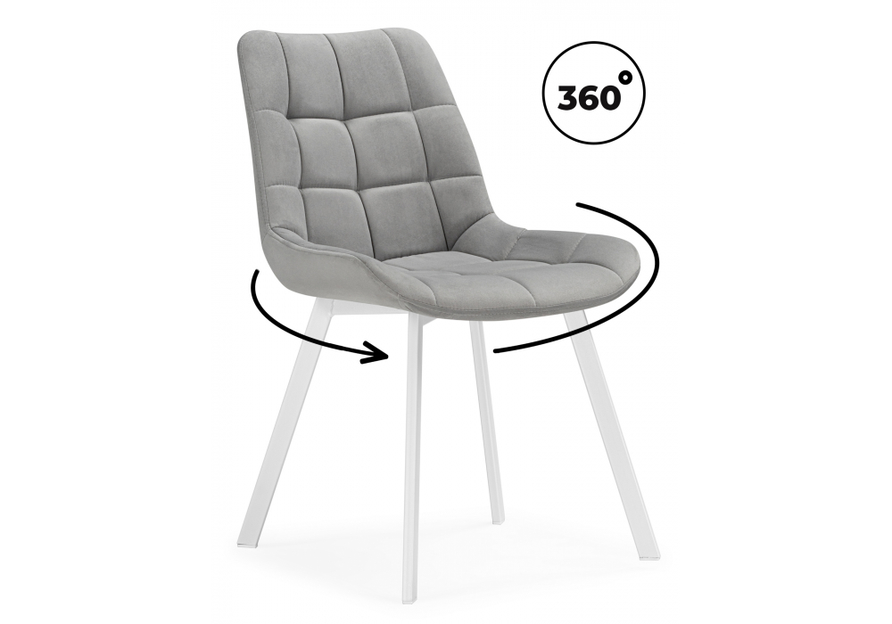 Стулья на металлокаркасе Челси 360 светло-серый (ZD 960) / белый