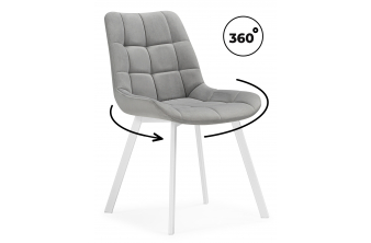 Стулья на металлокаркасе Челси 360 светло-серый (ZD 960) / белый