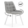 Стулья на металлокаркасе Челси 360 светло-серый (ZD 960) / белый
