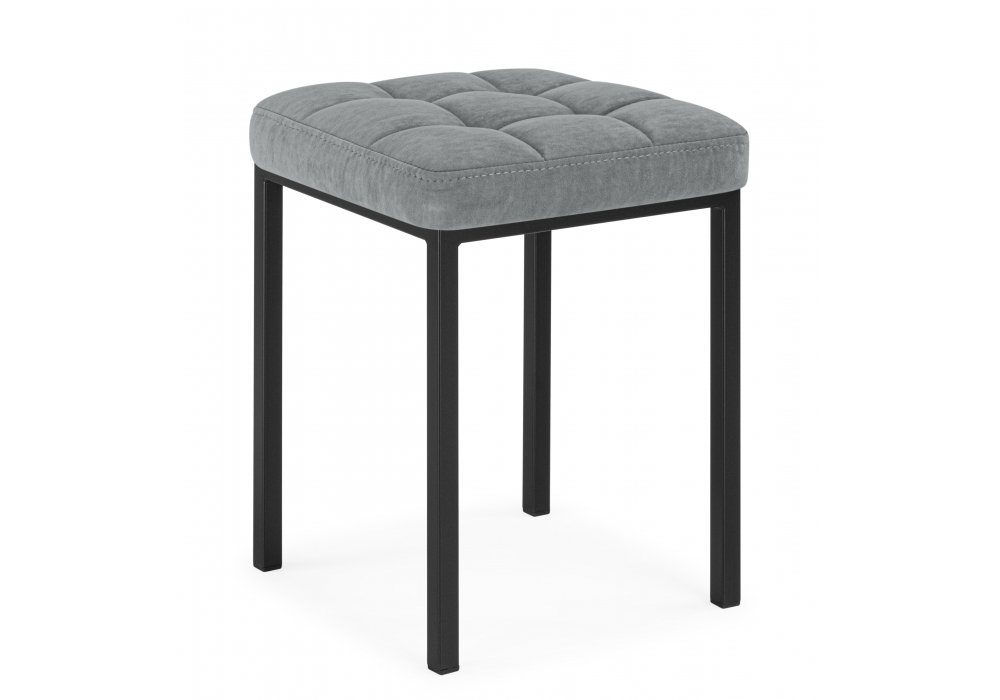 Табурет Байя микровелюр катания сильвер / черный