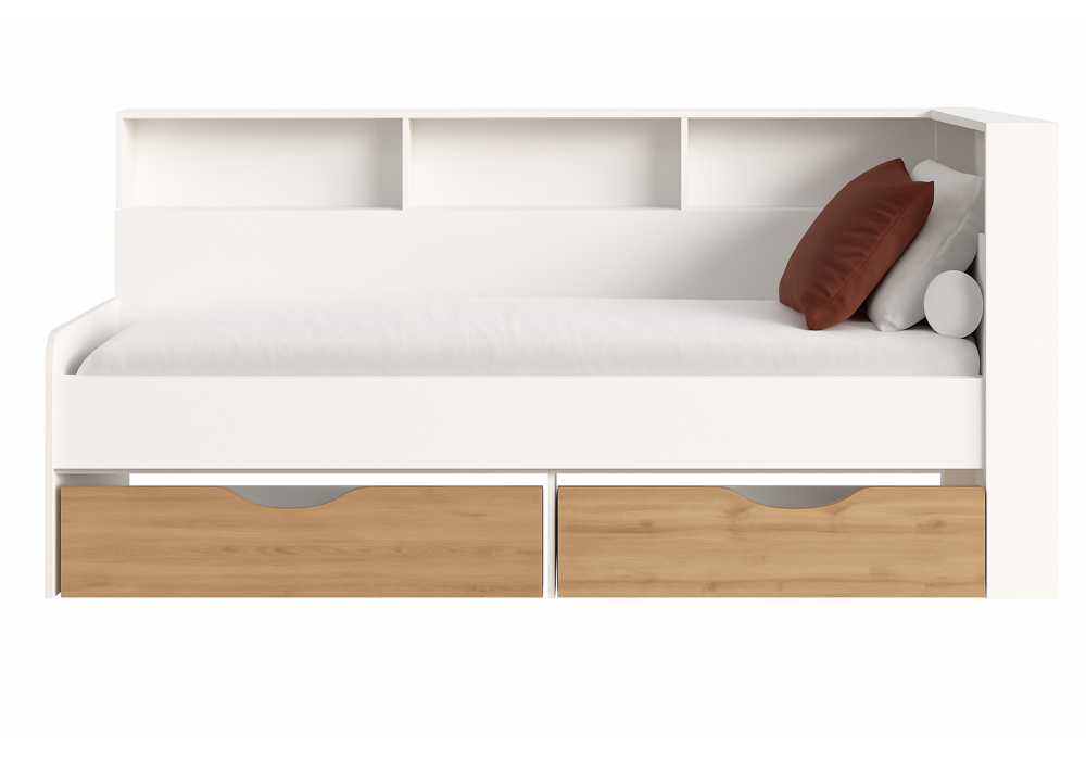 Тахта Амер 190х80 белый / дуб вотан