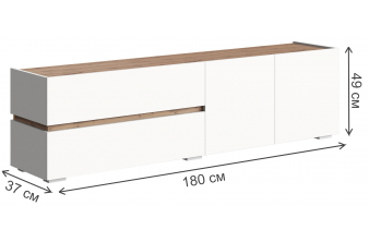 ТВ-тумба Иадама белый / белый глянец