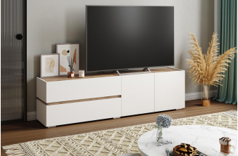 ТВ-тумба Лонгфорд белый / дуб вотан