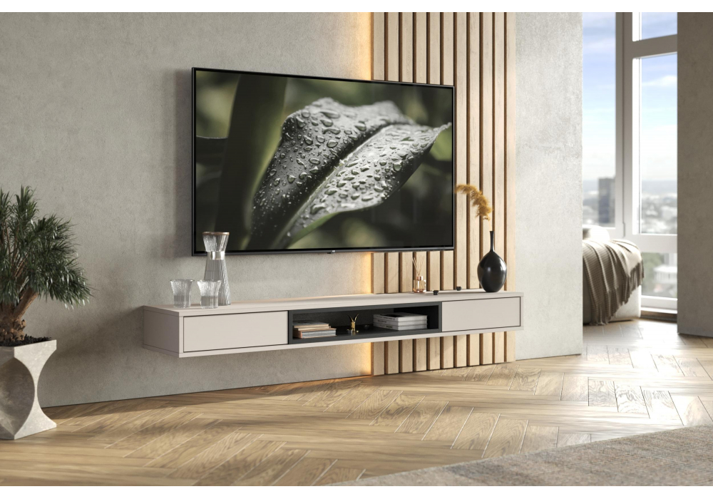 ТВ-тумба Делора 1,6 м кашемир / черный