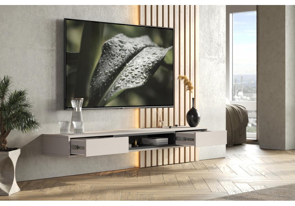 ТВ-тумба Делора 1,6 м кашемир / черный