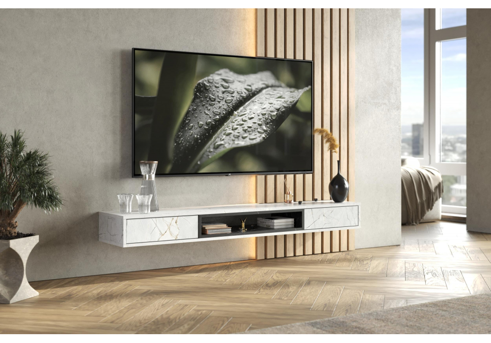 ТВ-тумба Делора 1,6 м оникс / файерстоун