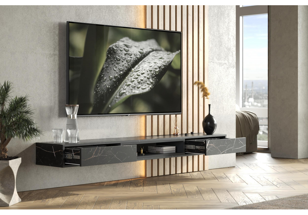 ТВ-тумба Делора 1,8 м файерстоун / черный