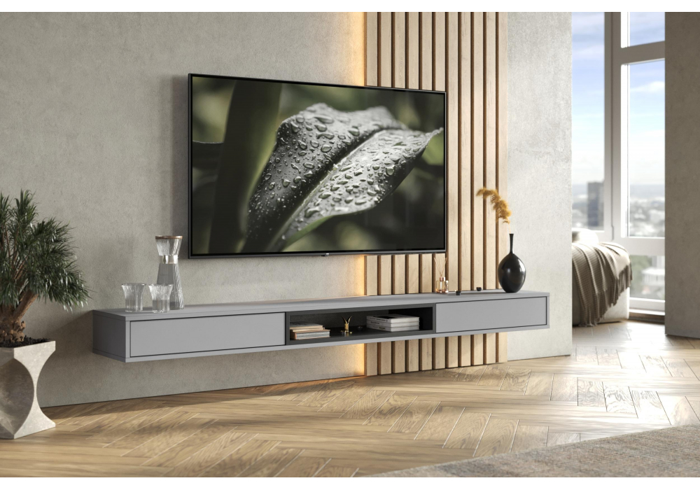 ТВ-тумба Делора 2,0 м шиншилла серая / черный