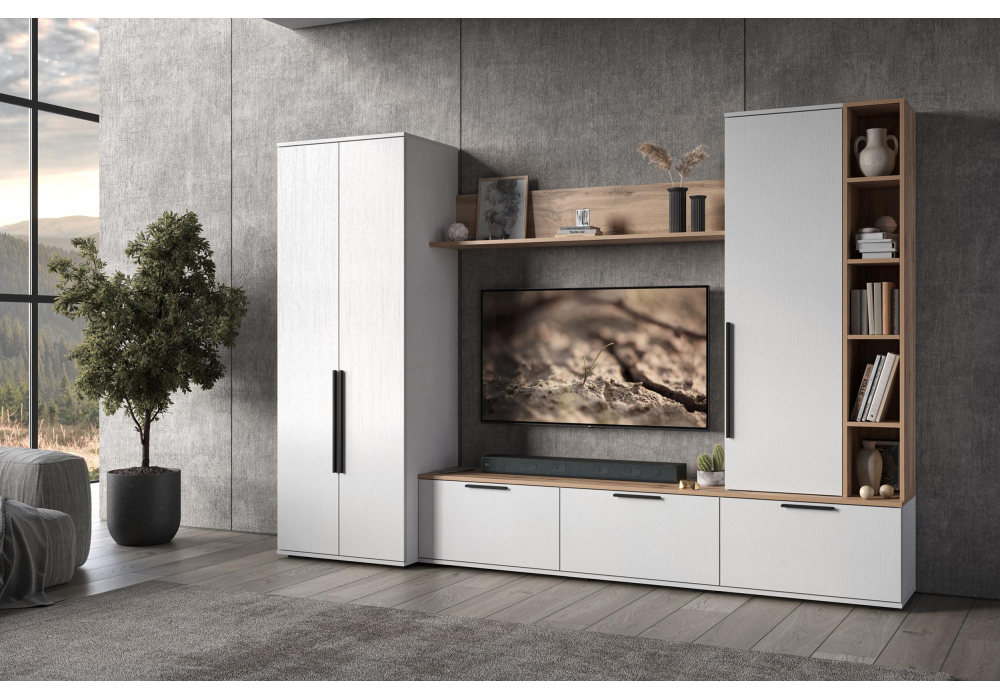 ТВ-тумба Филеста белый / дуб вотан