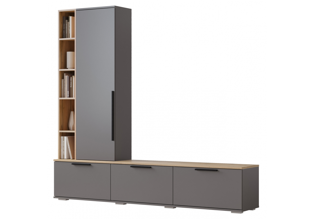 ТВ-тумба Филеста графит / дуб вотан