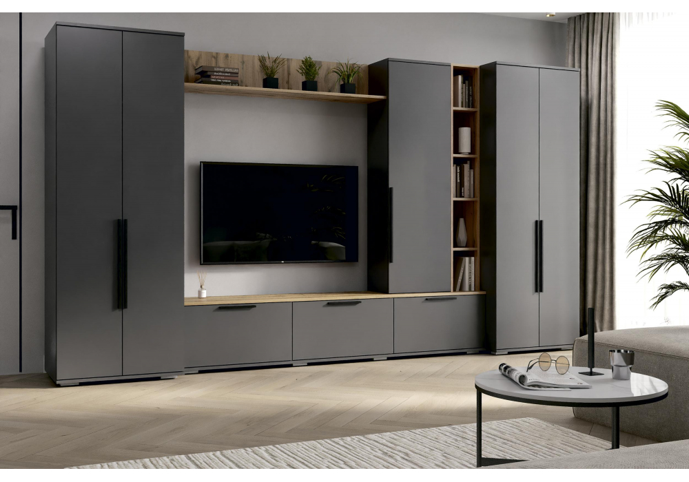 ТВ-тумба Филеста графит / дуб вотан