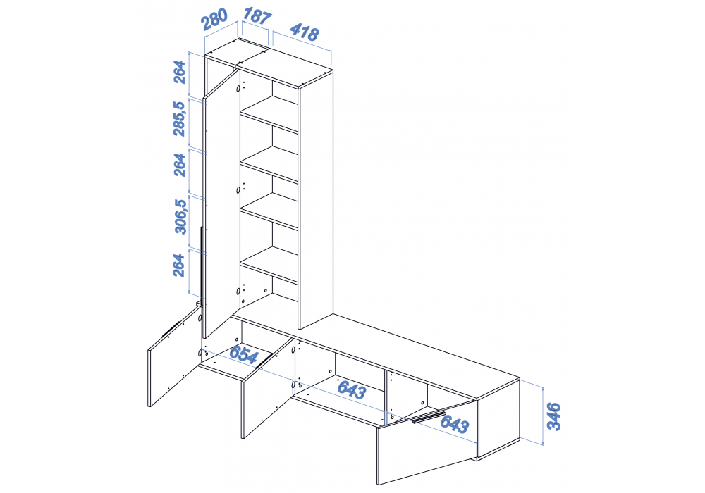 ТВ-тумба Филеста кашемир / дуб вотан