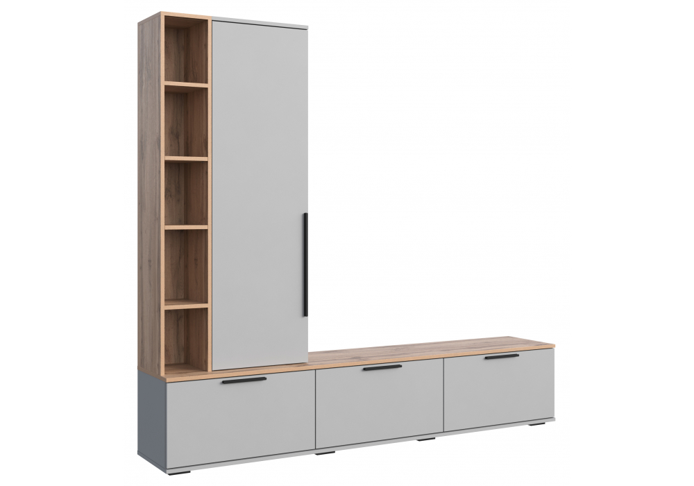 ТВ-тумба Филеста шиншилла серая / дуб вотан