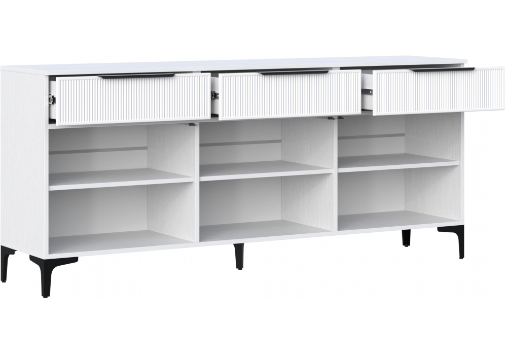 ТВ-тумба Иадама 3-ств. белый / белый софт