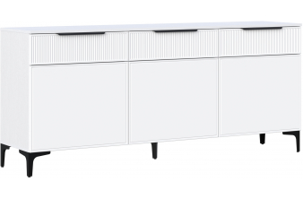 ТВ-тумба Иадама 3-ств. белый / белый софт