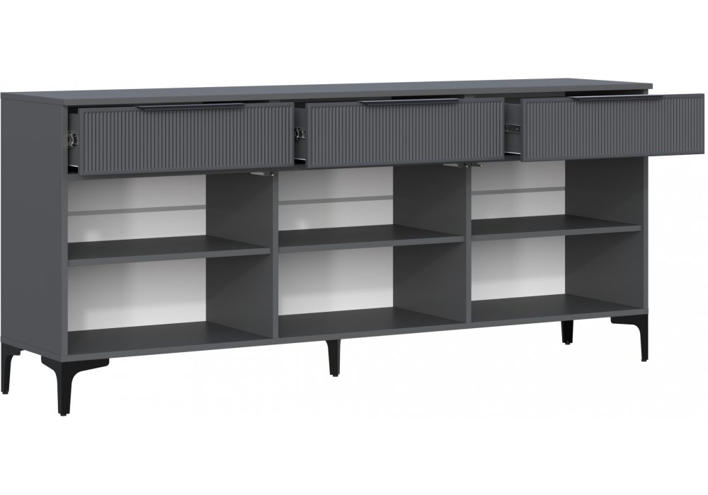 ТВ-тумба Иадама 3-ств. графит / графит софт