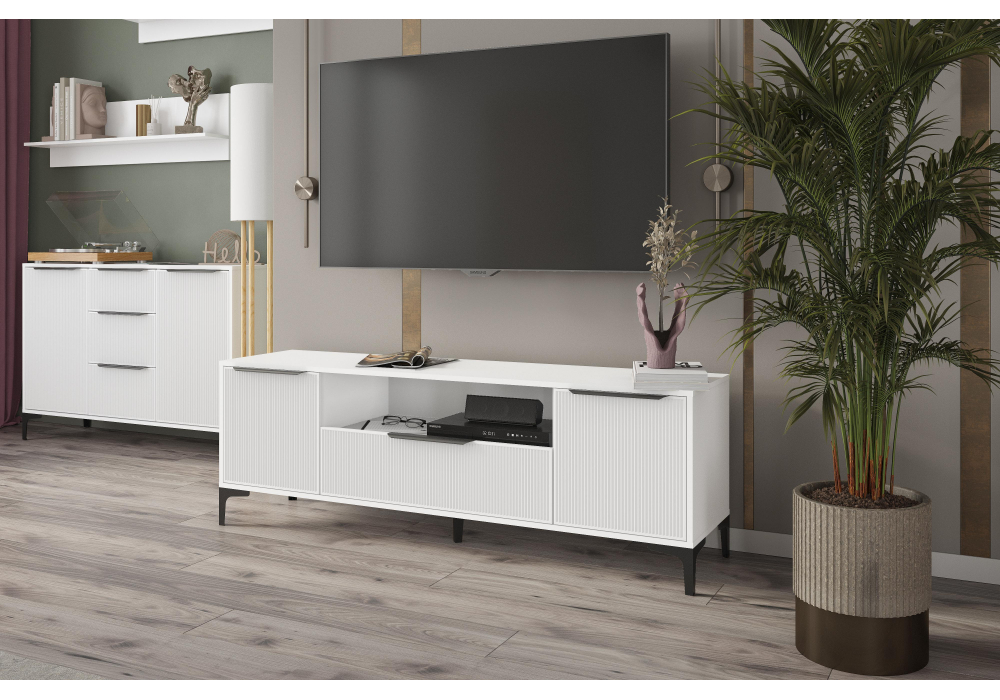 ТВ-тумба Иадама белый / белый глянец