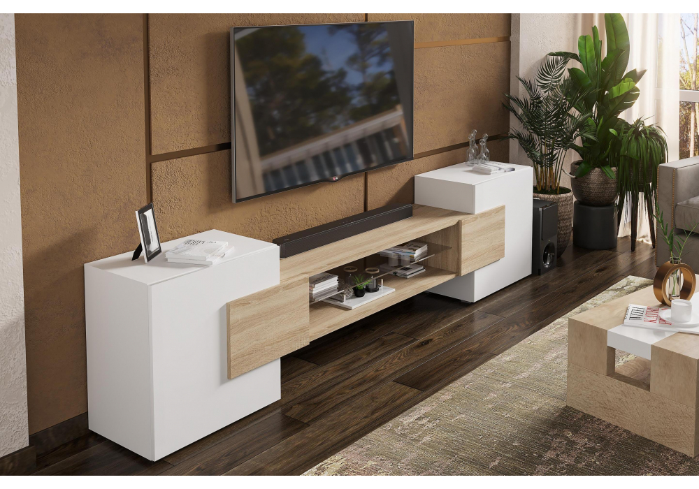 ТВ-тумба Лисмор белый / сонома