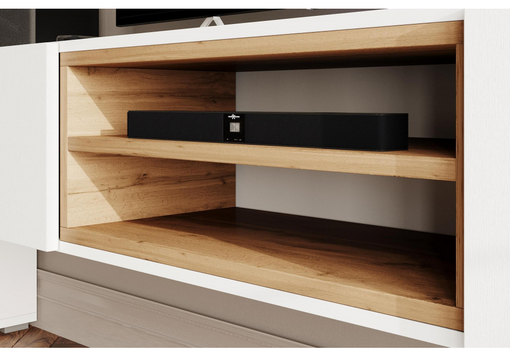 ТВ-тумба Лонгфорд белый / дуб вотан