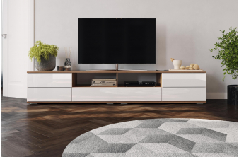 ТВ-тумба Маллоу дуб вотан / белый глянец