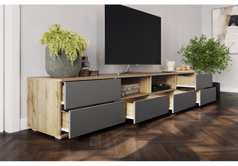 ТВ-тумба Маллоу дуб вотан / графит софт