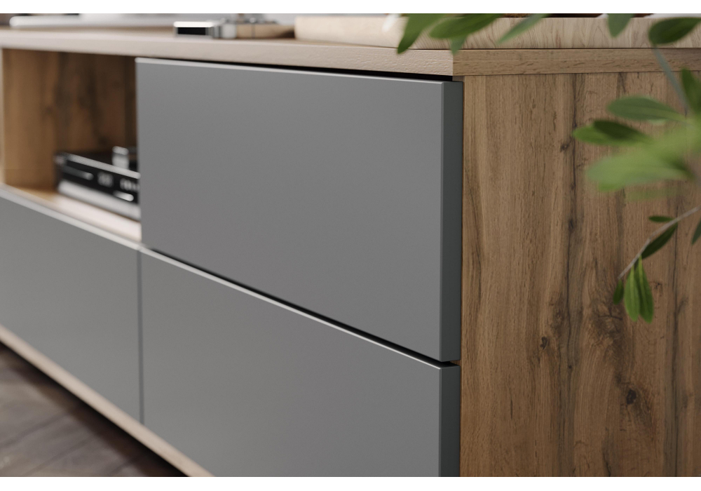 ТВ-тумба Маллоу дуб вотан / графит софт