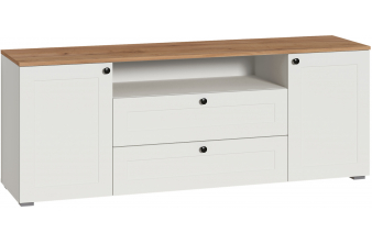 ТВ-тумба Опра белый шагрень / дуб золотой craft