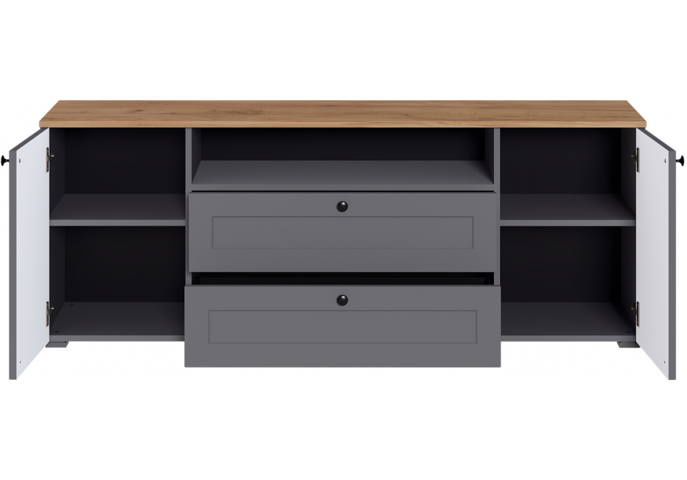 ТВ-тумба Опра серый графит / дуб золотой craft