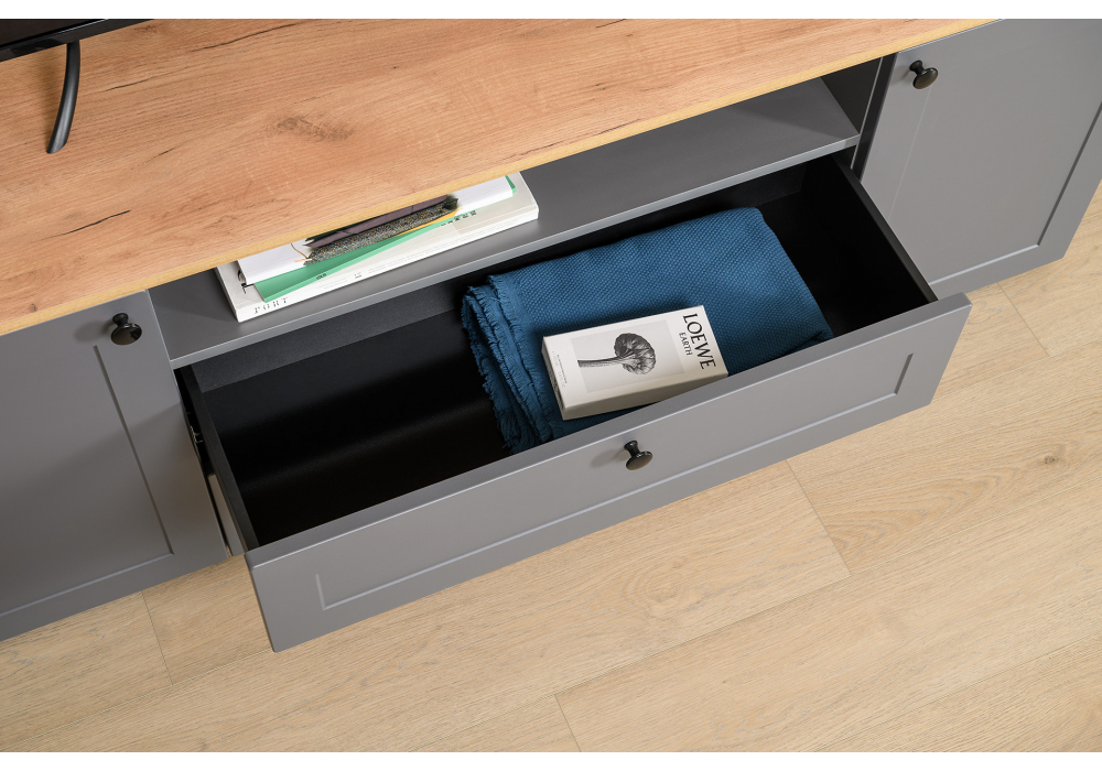 ТВ-тумба Опра серый графит / дуб золотой craft