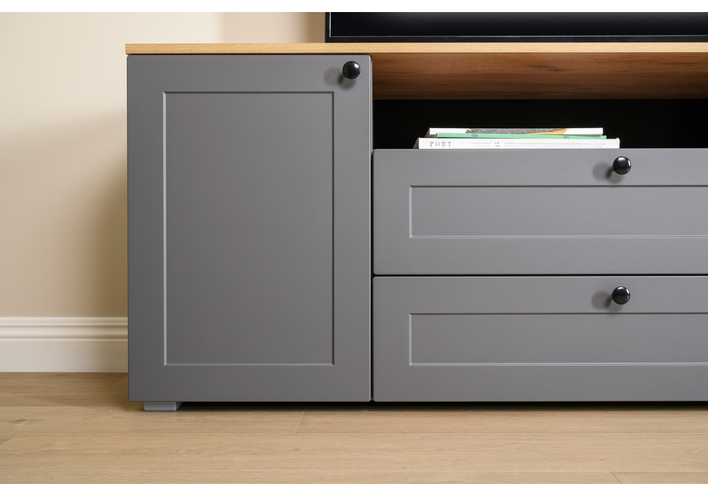 ТВ-тумба Опра серый графит / дуб золотой craft